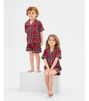 Family Matching Christmas Check Australian Cotton Younger Kids Pyjama Set