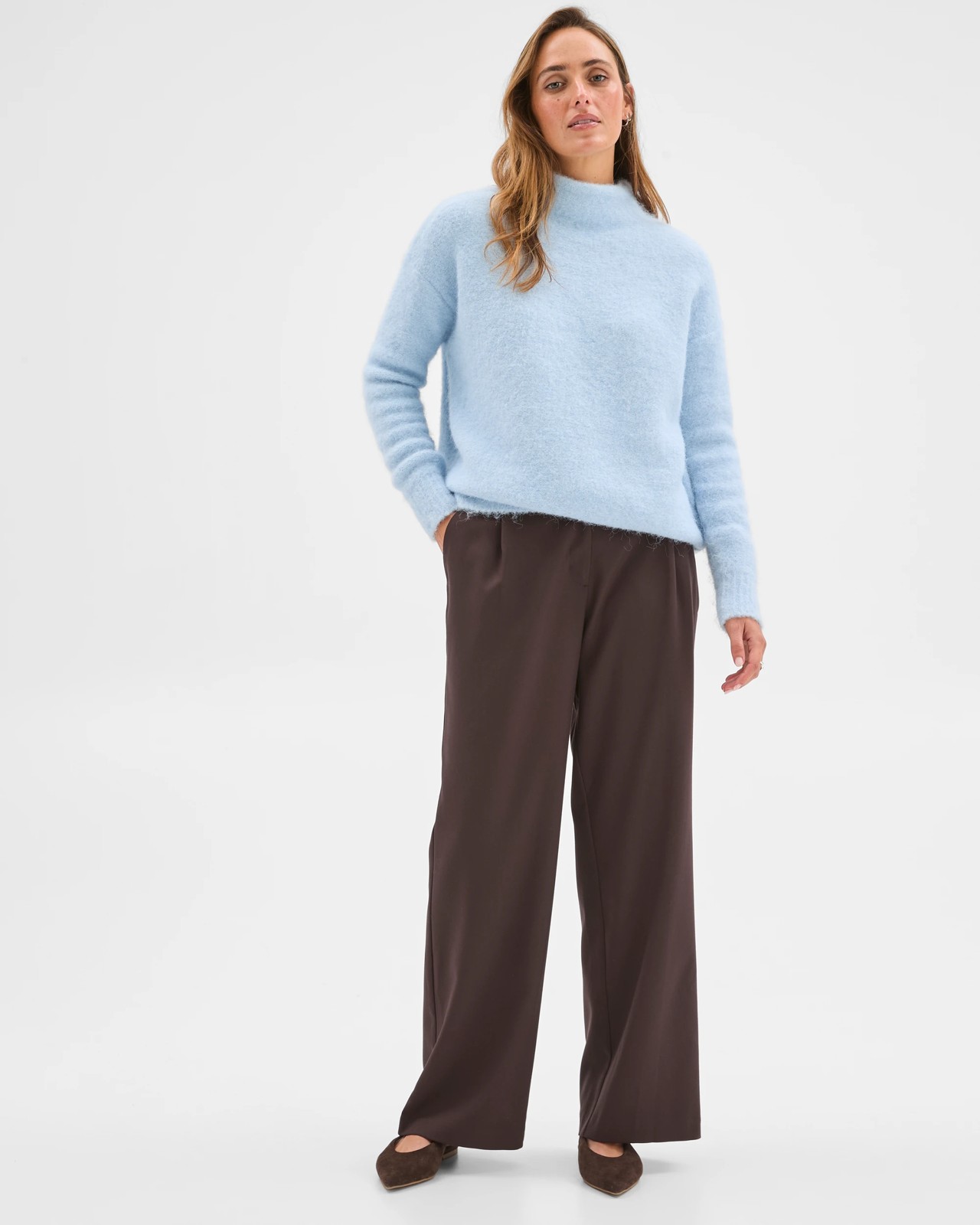 Preview Plush Mock Neck Jumper - Blue Mist 2 of 6