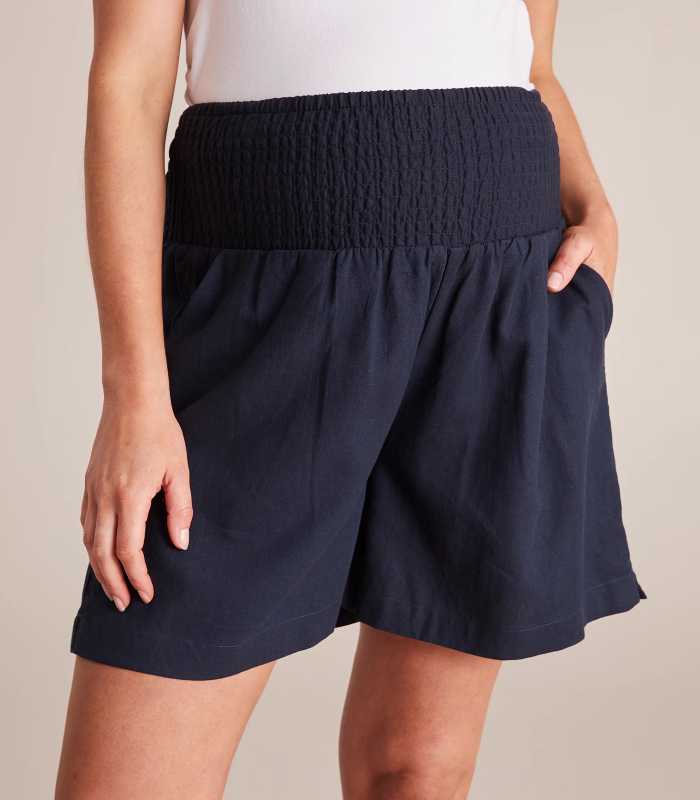 Maternity Woven Shirred Shorts