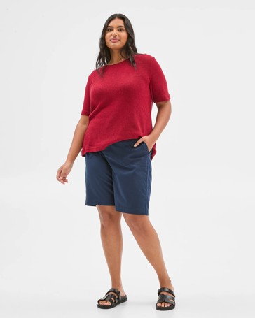 Plus Size Australian Cotton Blend Textured T-Shirt