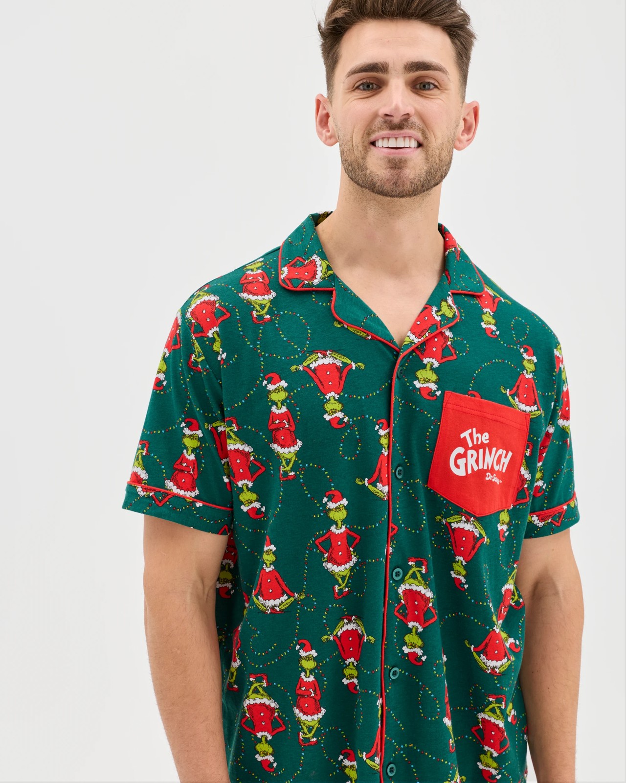 Family Matching Christmas Australian Cotton Mens Pyjama Set - Grinch 5 of 6