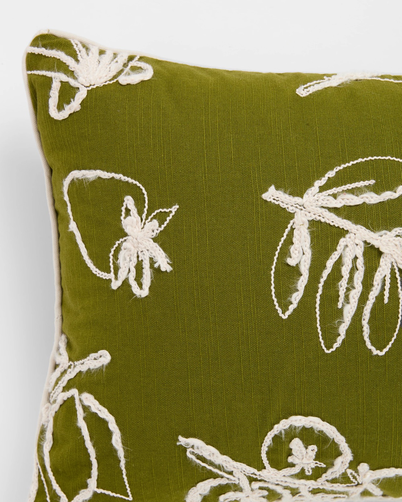 Lunar Cotton Textured Breakfast Cushion - Avocado 2 of 2