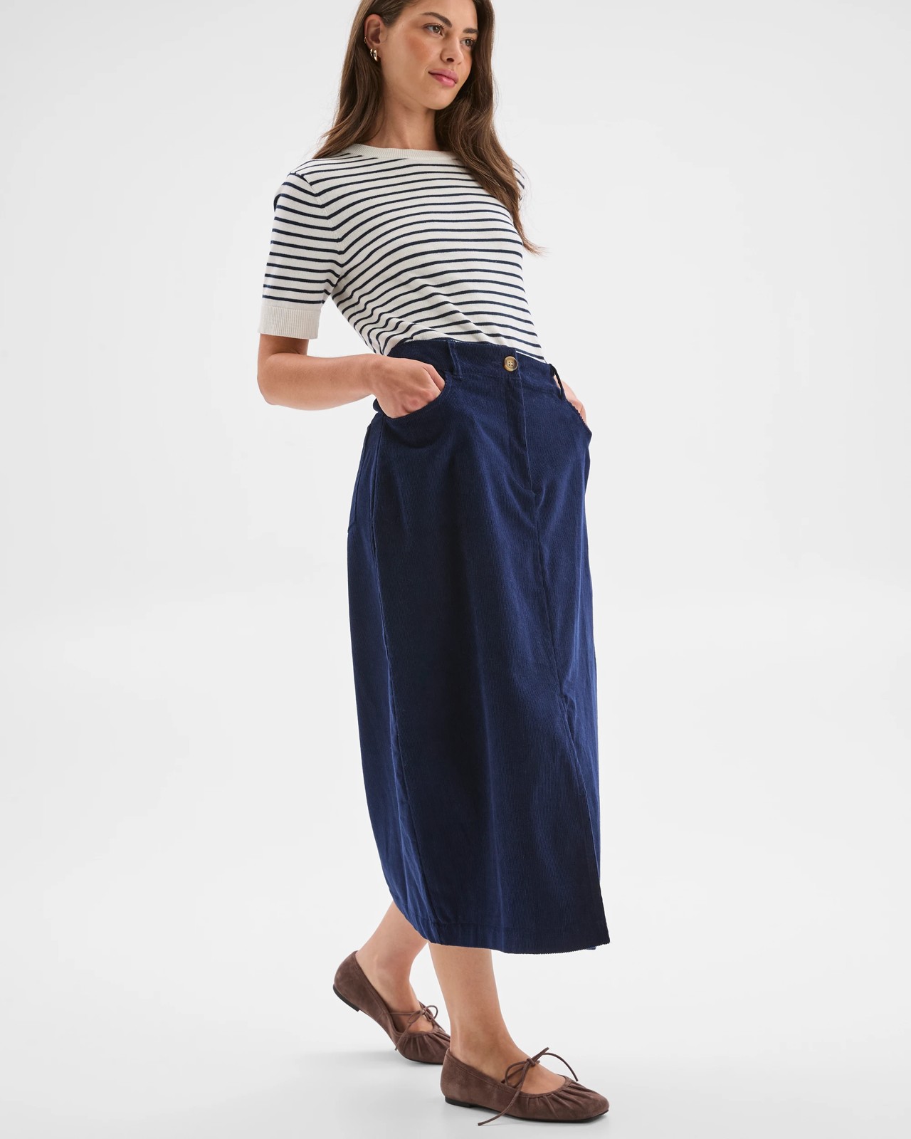 Petites Midi Corduroy Pencil Skirt 6 of 6