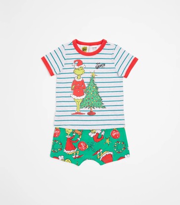 Family Matching Christmas Grinch Baby Unisex Cotton Pyjama Set