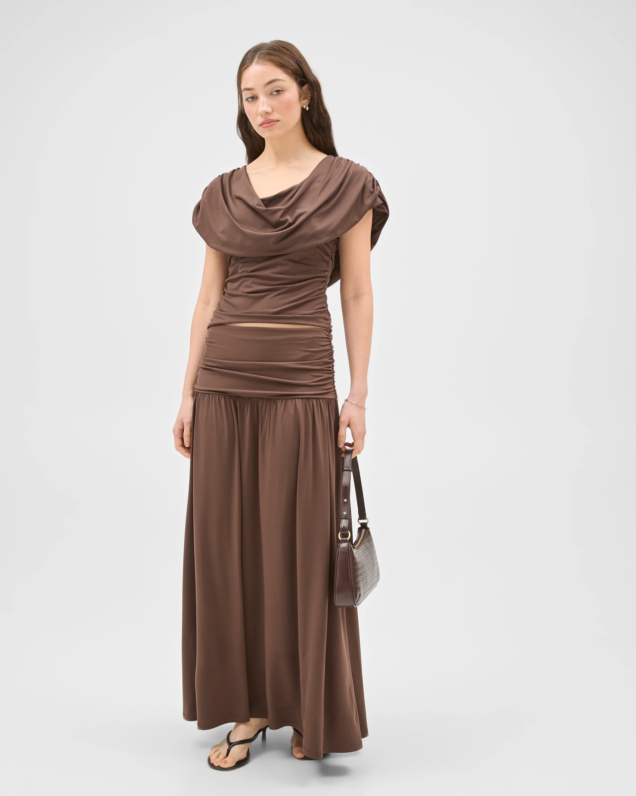 Lily Loves Drape Maxi Skirt - Bark 2 of 5