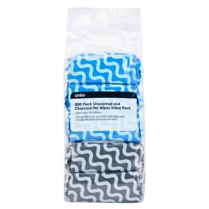 Anko 500 Pack Charcoal and No-Scent Pet Wipes Value Pack