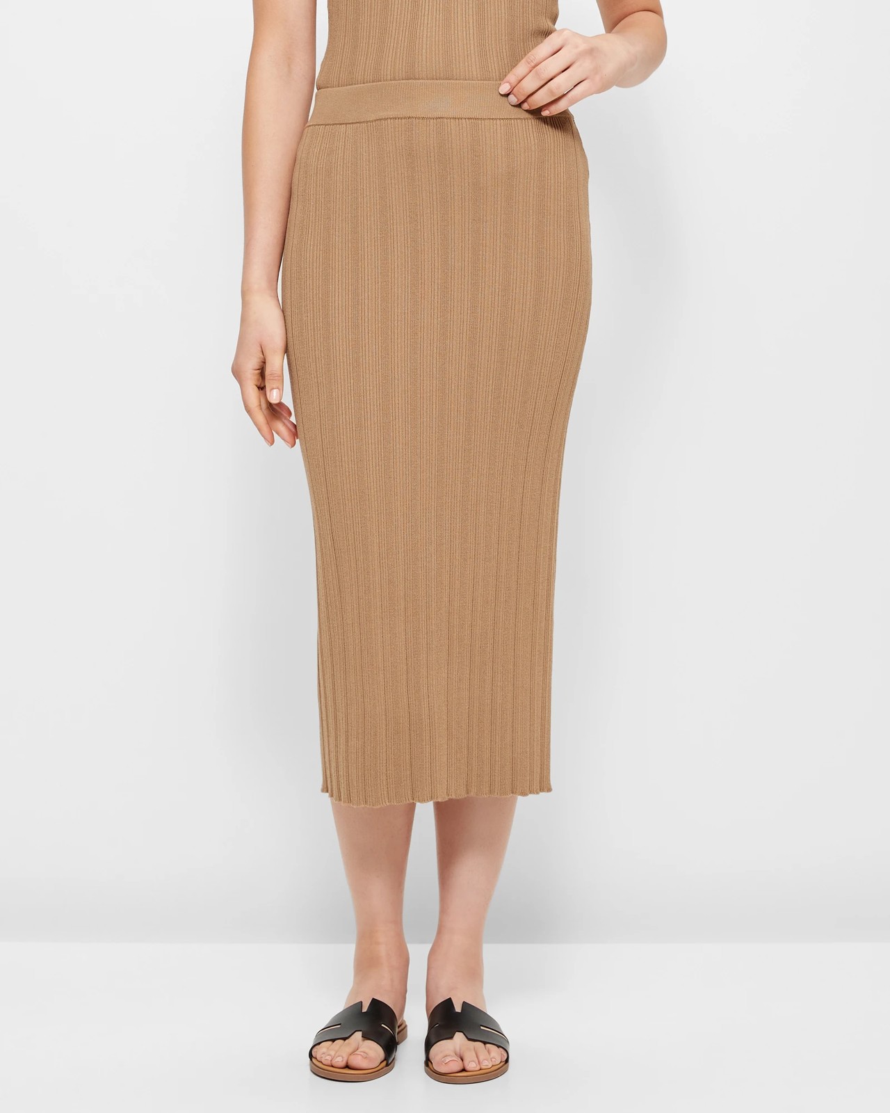 Variegated Tube Midi Skirt - Preview - Almond | Target Australia