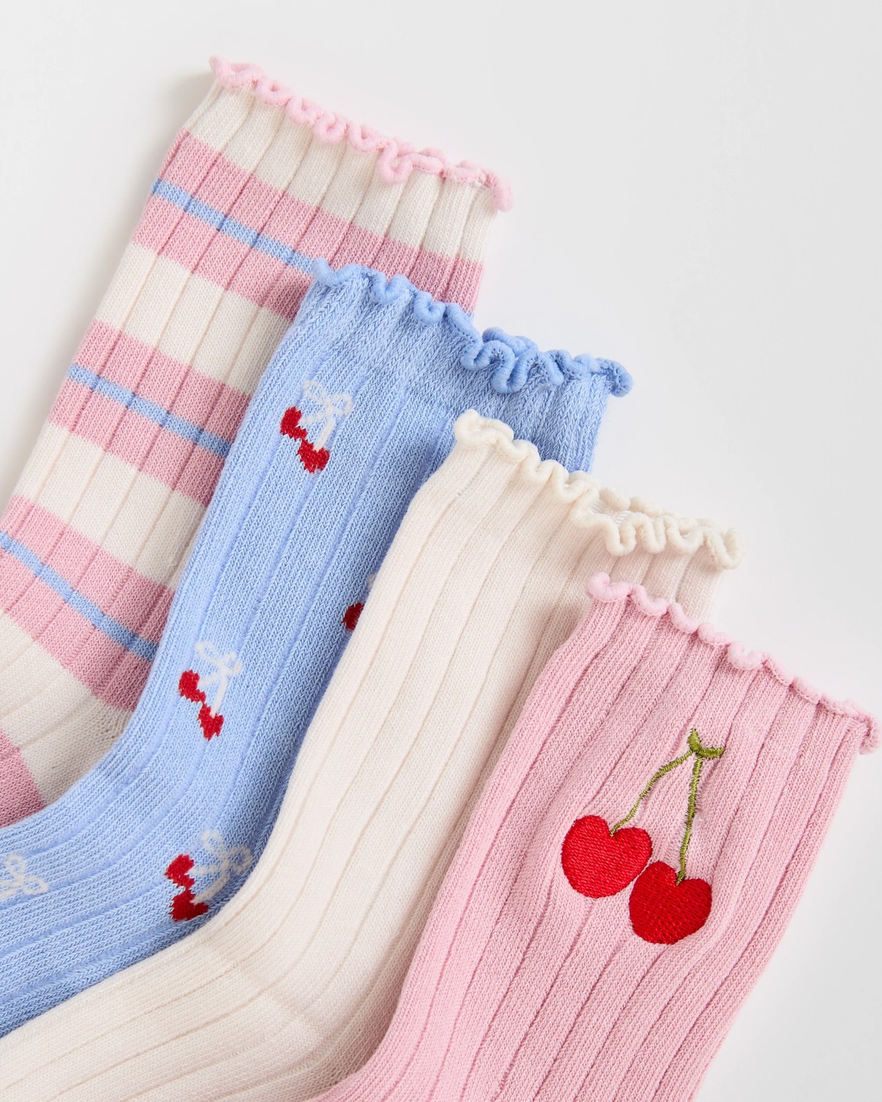 Maxx Australian Cotton Blend 4 Pack Girls Rib Crew Socks 2 of 3