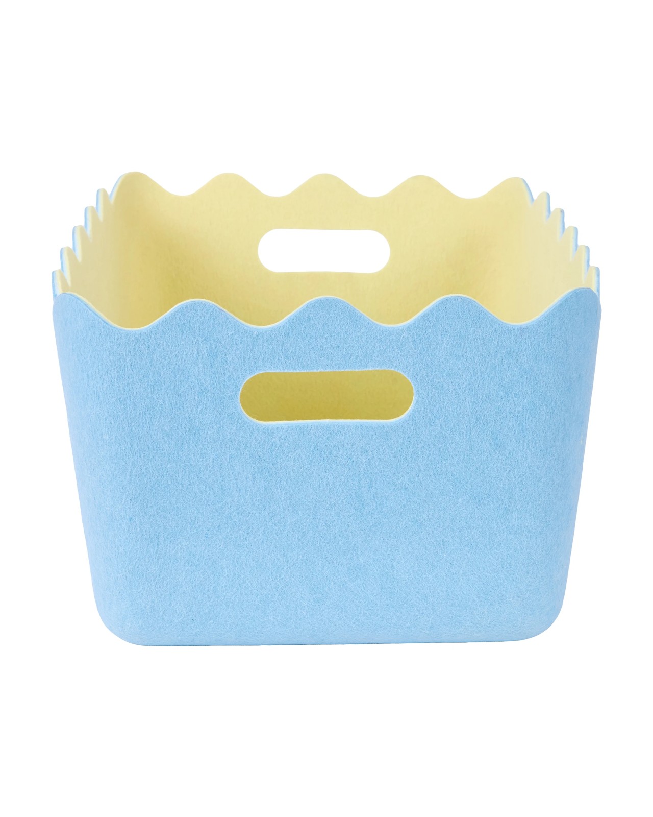 Anko 2 Tone Wave Felt Basket - Blue and Yellow 2 of 5