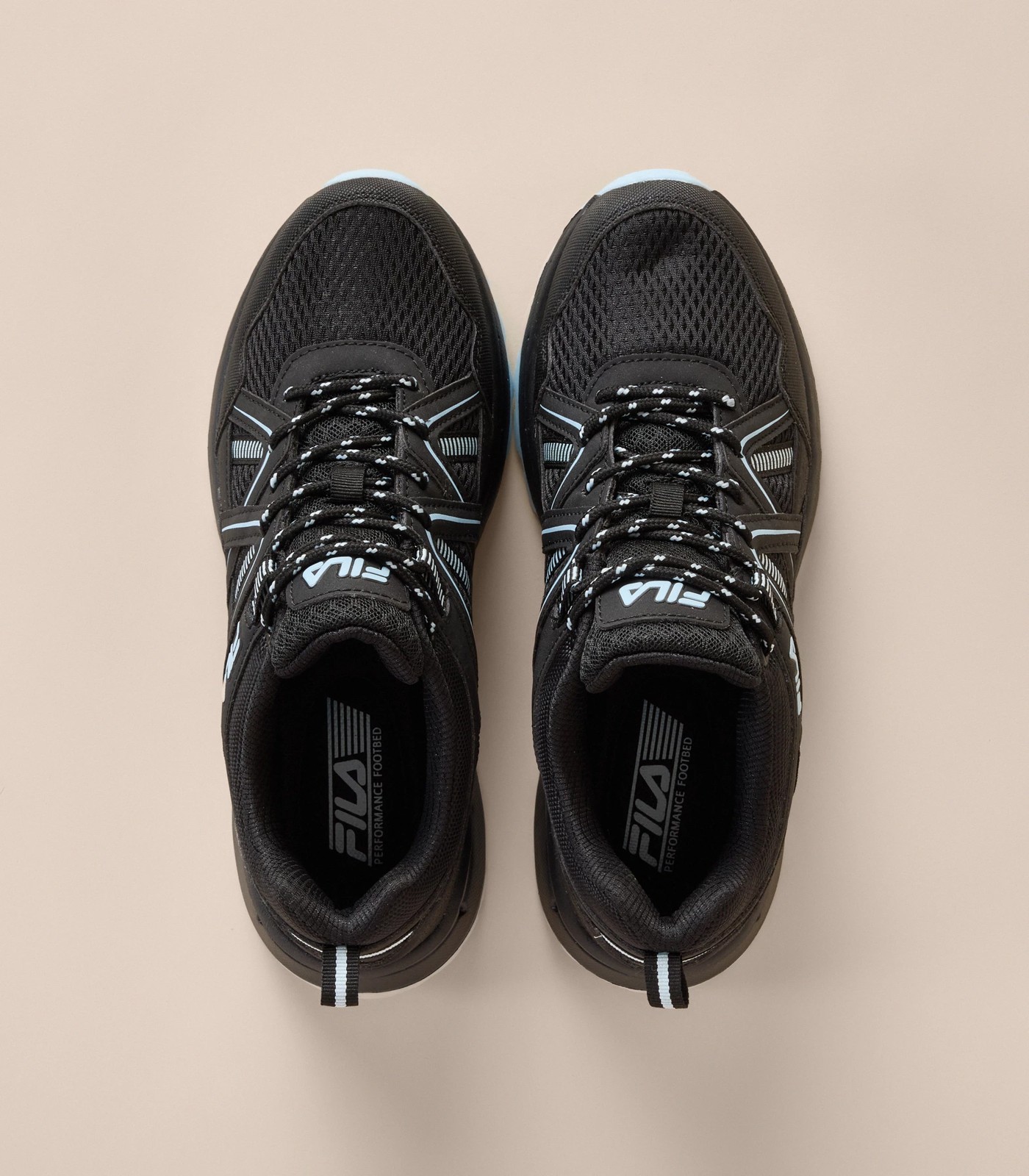 Fila Womens Andria Trail Sneakers - Black/Blue