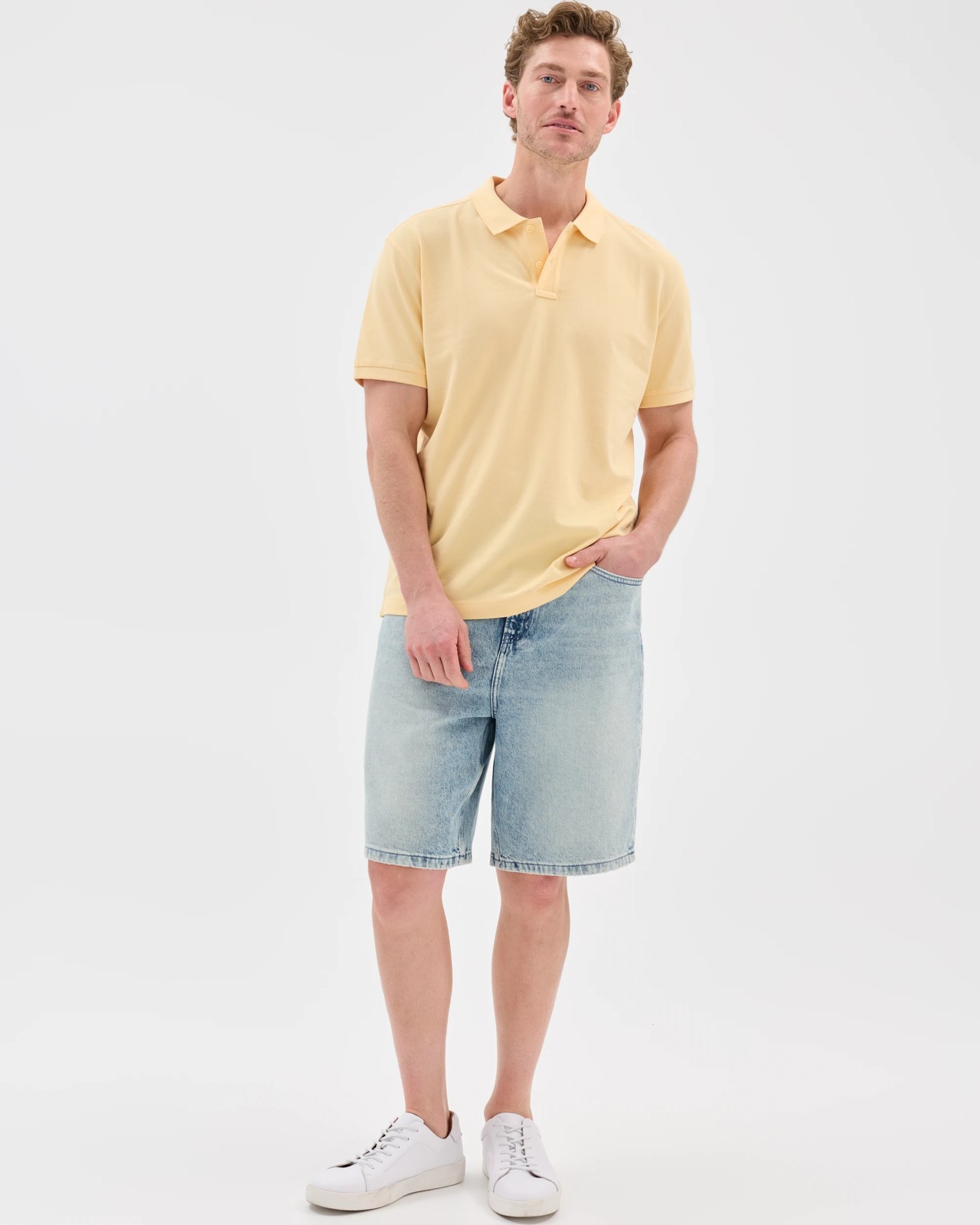 Australian Cotton Short Sleeve Polo Top - Golden 2 of 6