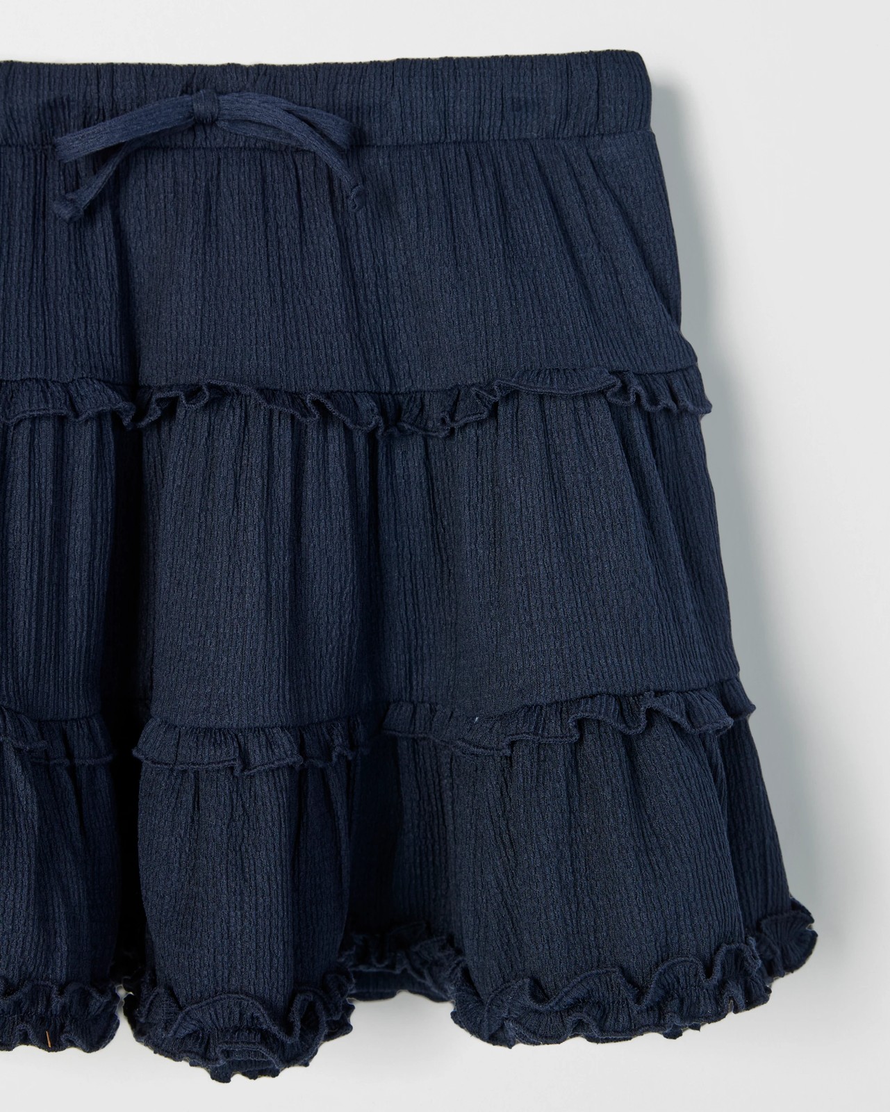 A-Line Short Length Textured Knit Skort - Navy 6 of 6