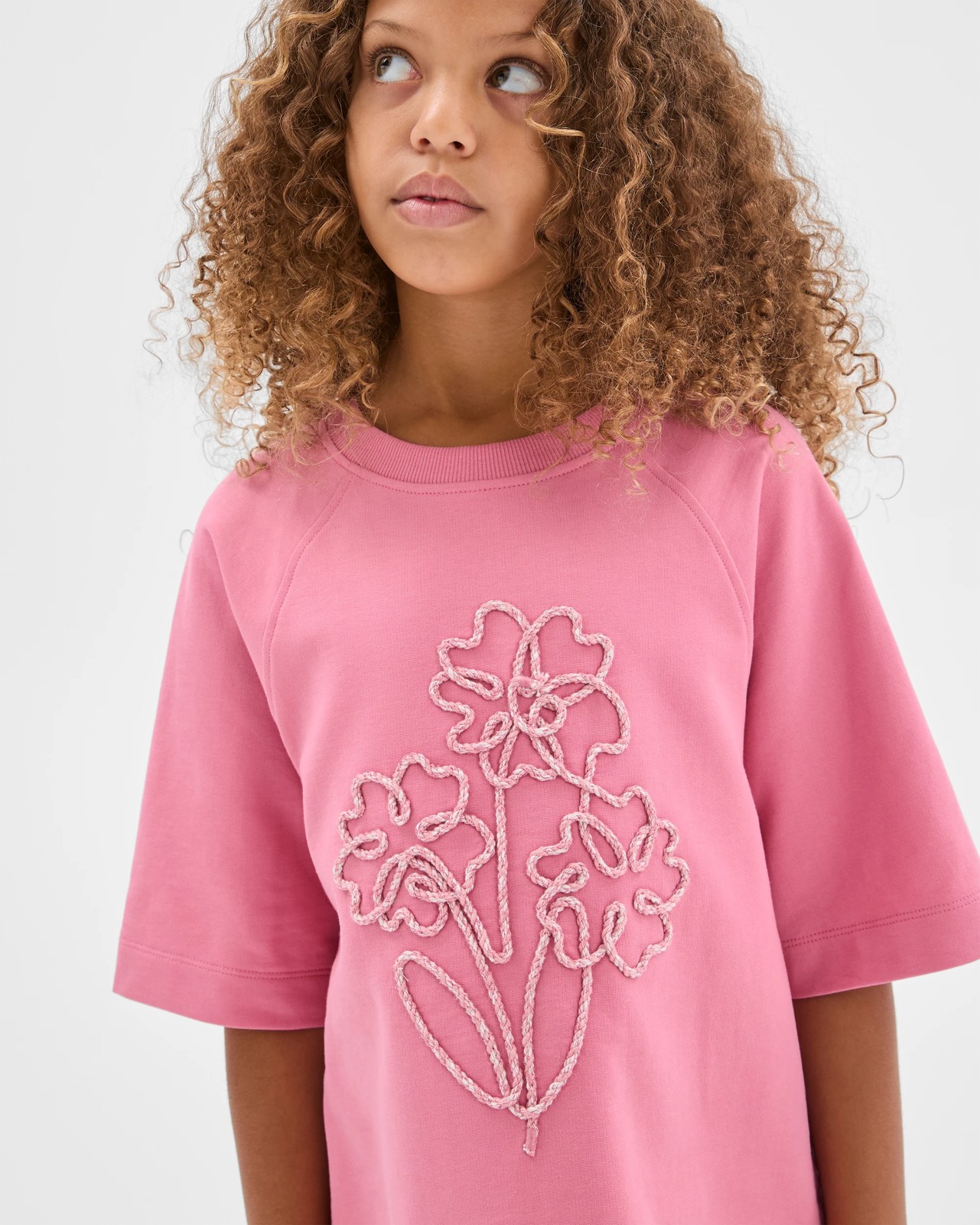 Australian Cotton French Terry T-Shirt - Flower / Pink 4 of 6