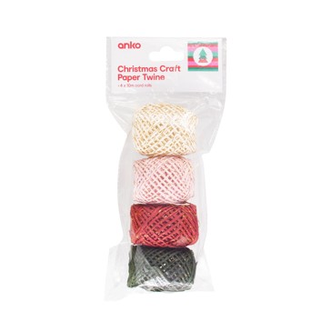 Anko 4 Pack Christmas Craft Paper Twine Rolls