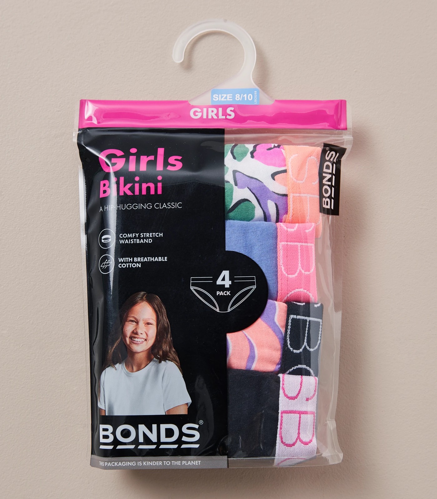 4 Pack Bonds Girls Bikini Briefs