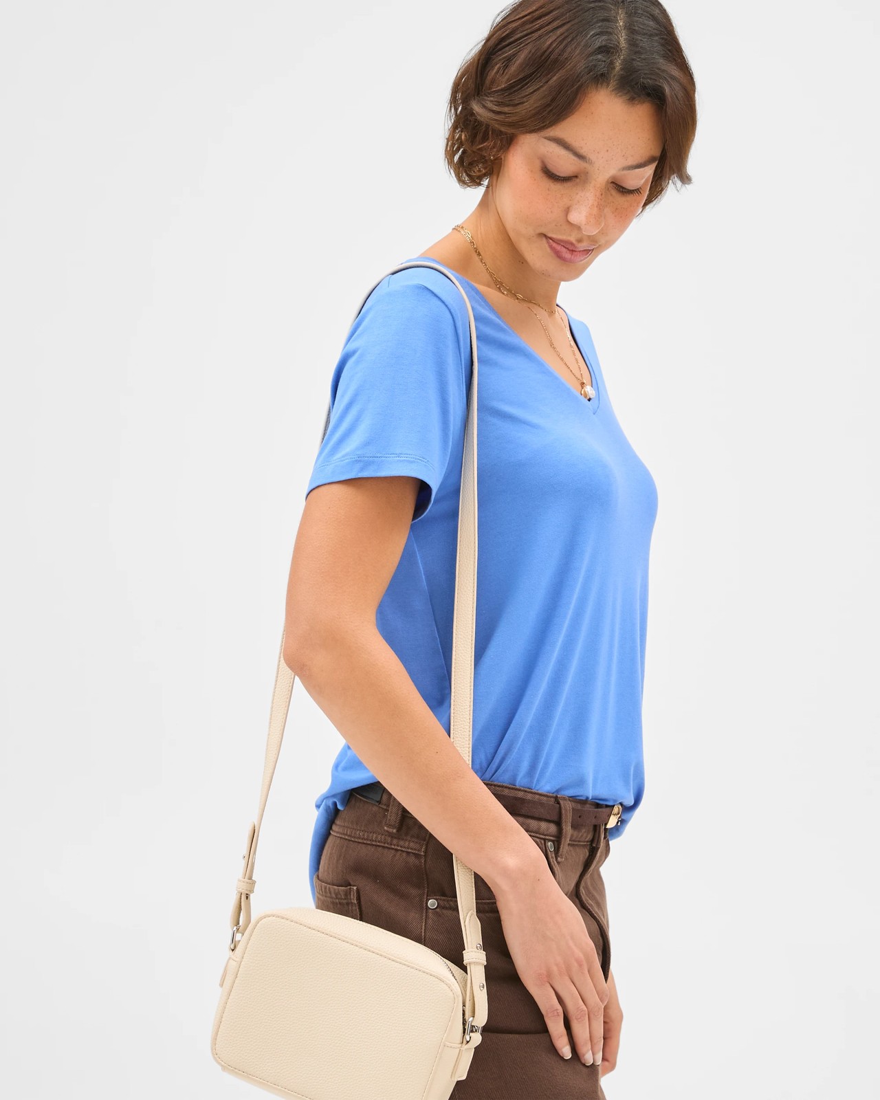 Short Sleeve V-Neck T-Shirt - Blue Bouquet 2 of 5