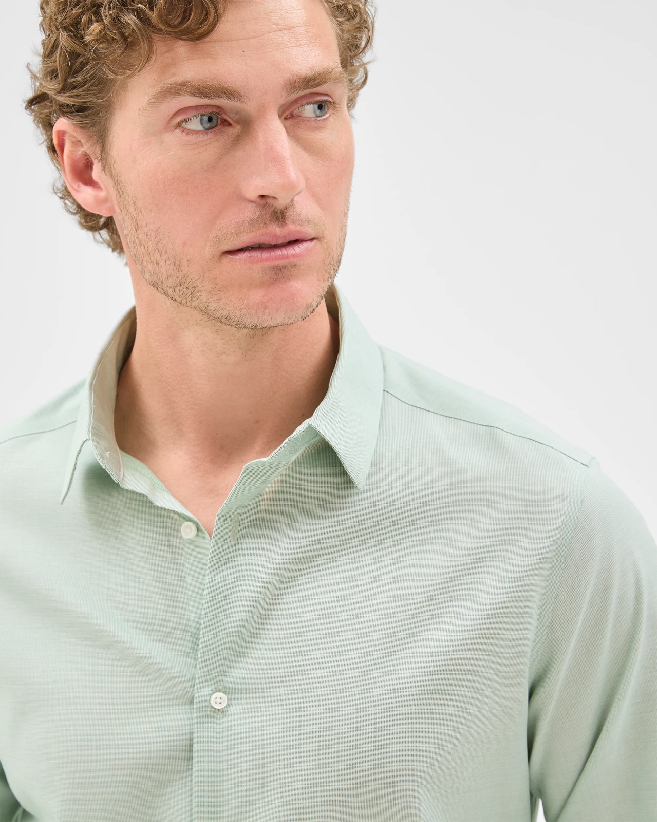 Preview Australian Cotton Non Iron Business Shirt - Green 4 of 5