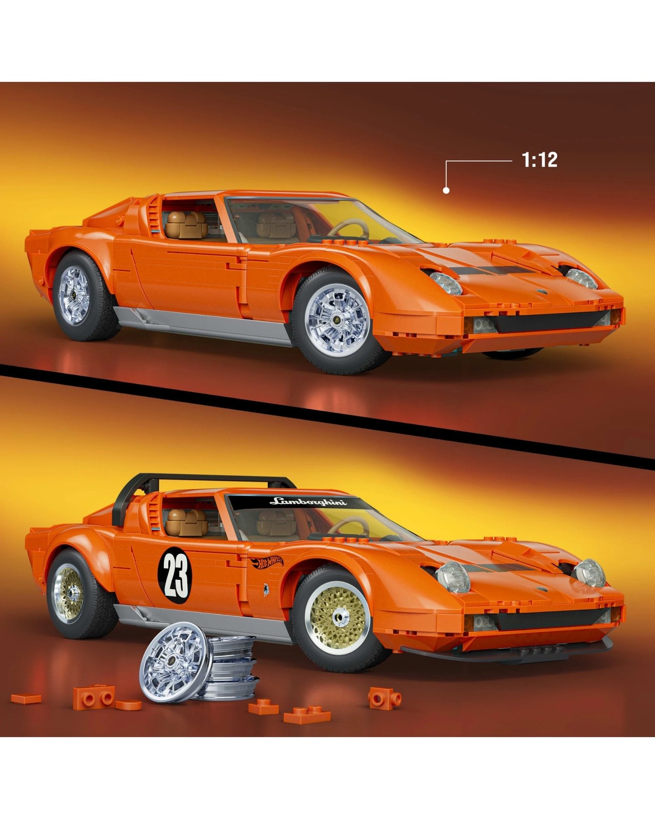 Hot Wheels ’71 Lamborghini Miura P400 SV Building Toy Kit 3 of 5