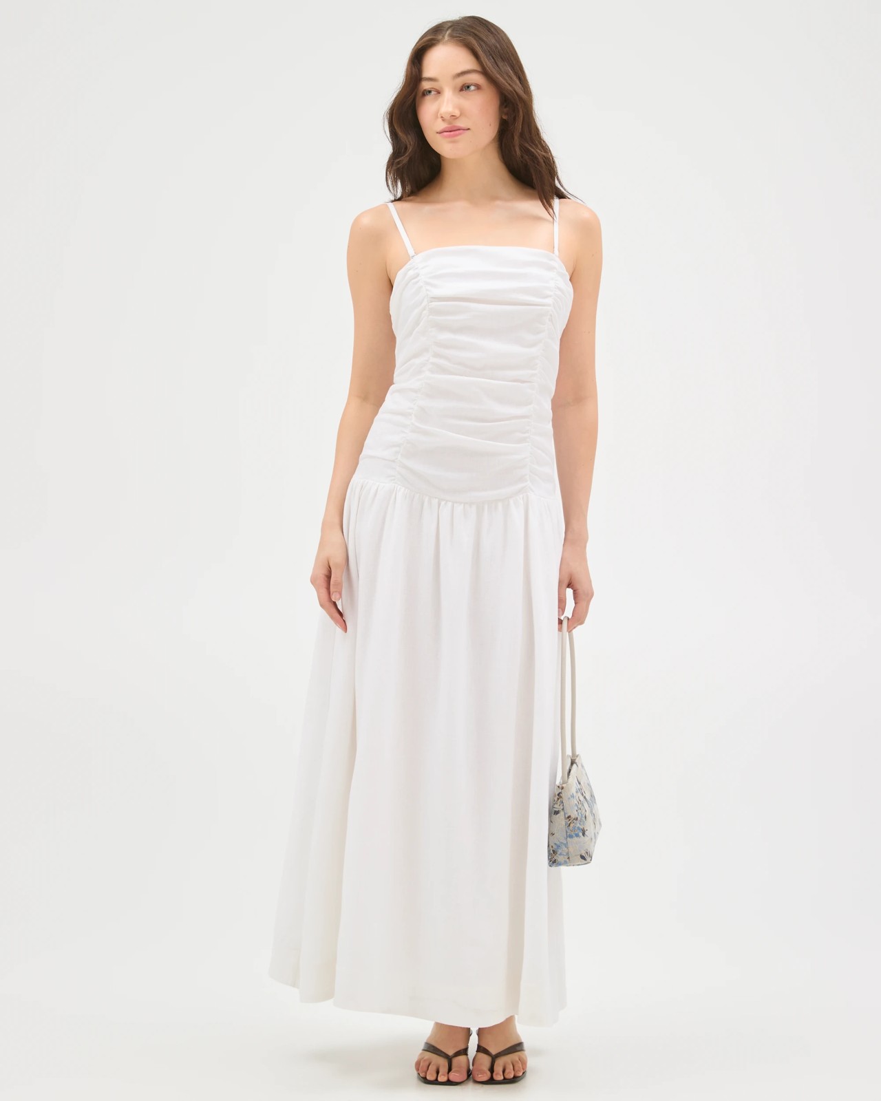 Lily Loves European Linen Drop Waist Maxi Dress - White 2 of 5
