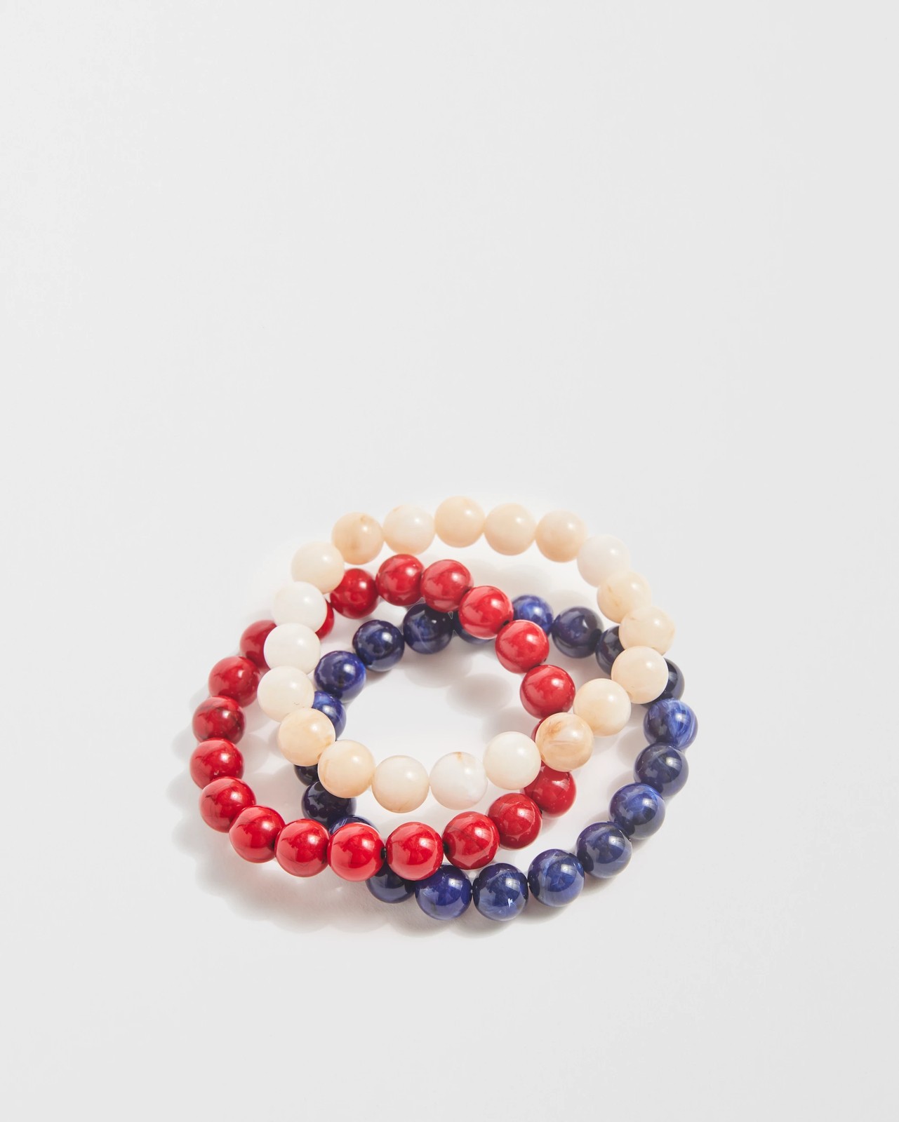3 Pack Essential Bead Stretch Bracelets - Red 2 of 2
