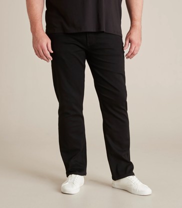 Man Plus Straight Stay Black Stretch Jeans