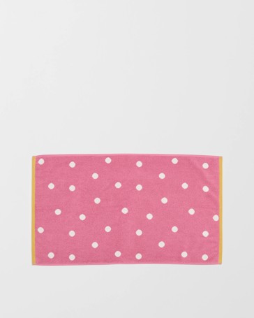 Senna Australian Cotton Polka Dot Bath Mat - Wild Rose