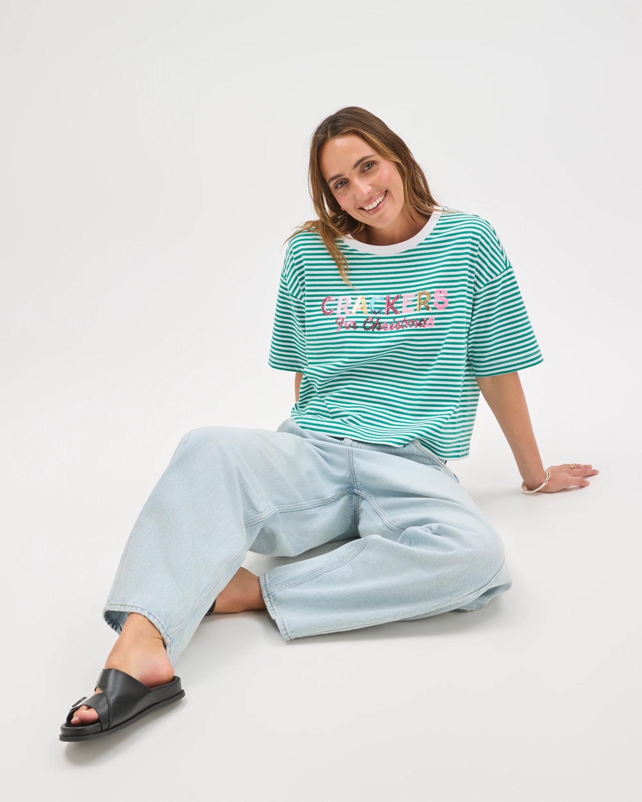 Australian Cotton Oversized Embellished Christmas T-Shirt 4 of 6