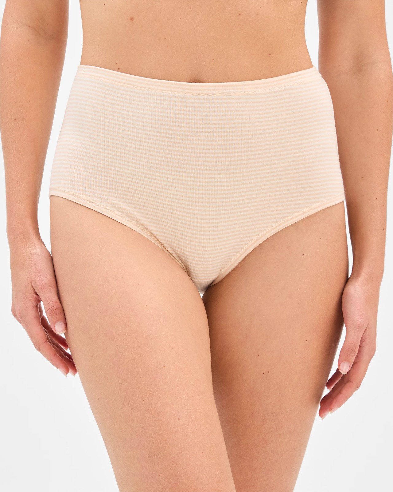 2 Pack Bamboo Full Briefs - Latte/Bare Beauty Stripe 2 of 4