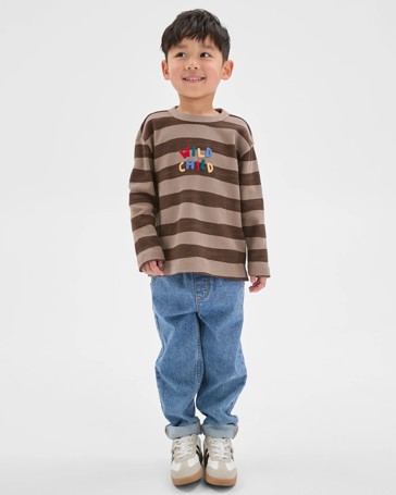 Australian Cotton Long Sleeve Stripe T-Shirt