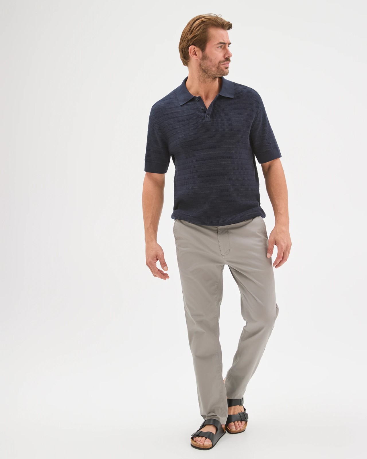 Australian Cotton Straight Chino Pants  - Steeple Grey 2 of 6