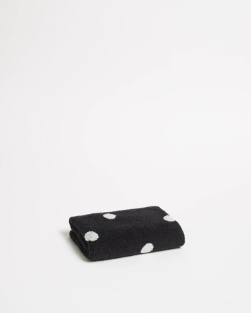 Senna Australian Cotton Polka Dot Hand Towel - Black Beauty