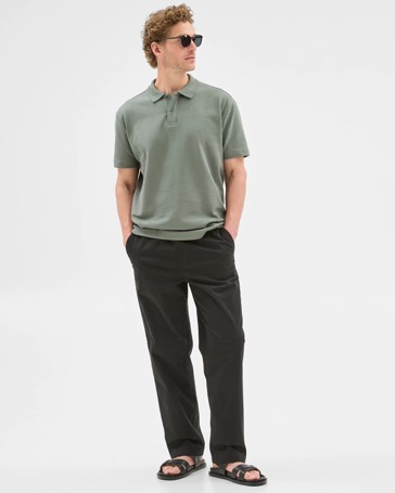 Australian Cotton Blend Textured Polo Shirt