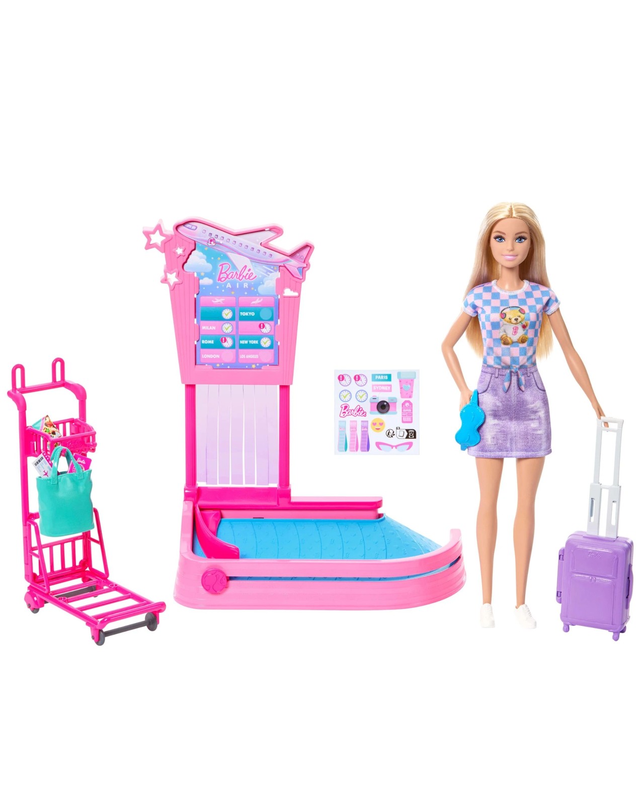 Barbie ‘Malibu’ Travel Doll Baggage Claim Playset & Accessories 2 of 4