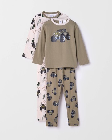 Australian Cotton 2 Pack Younger Boys Knit Pyjama Set