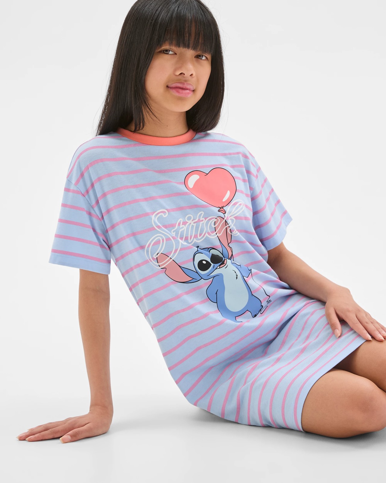 Disney Lilo & Stitch Older Girls Short Sleeve Oversized Nightie 2 of 5