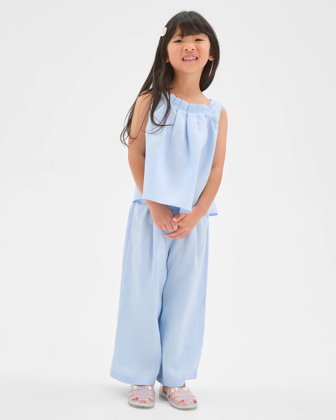 European Linen Co-ord Tank Top - Light Blue 2 of 6