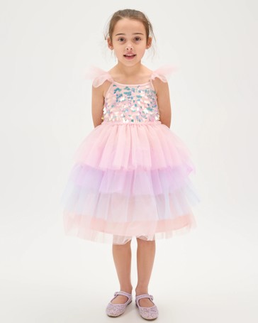 Occasion Mermaid Sequin Tulle Dress