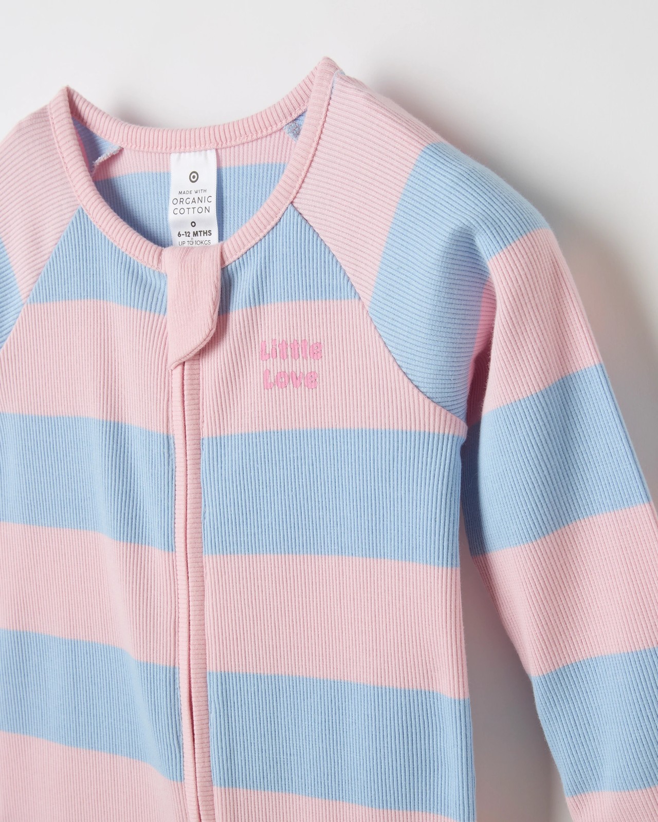 Baby Organic Cotton Rib Zip Footless Coverall - Pink 2 of 2