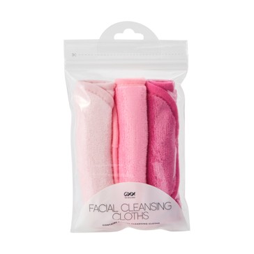3 Pack Facial Cleansing Cloths, Bright Pink, Rose Red and Light Pink - OXX Skincare