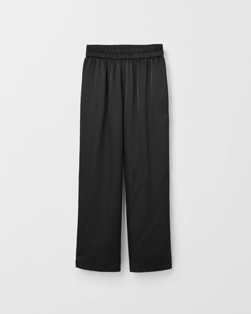 Petites Wide Leg Satin Pants