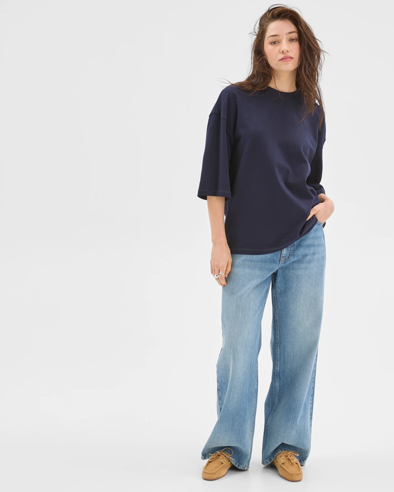 Lily Loves Australian Cotton Oversized T-Shirt - Navy 3 of 5