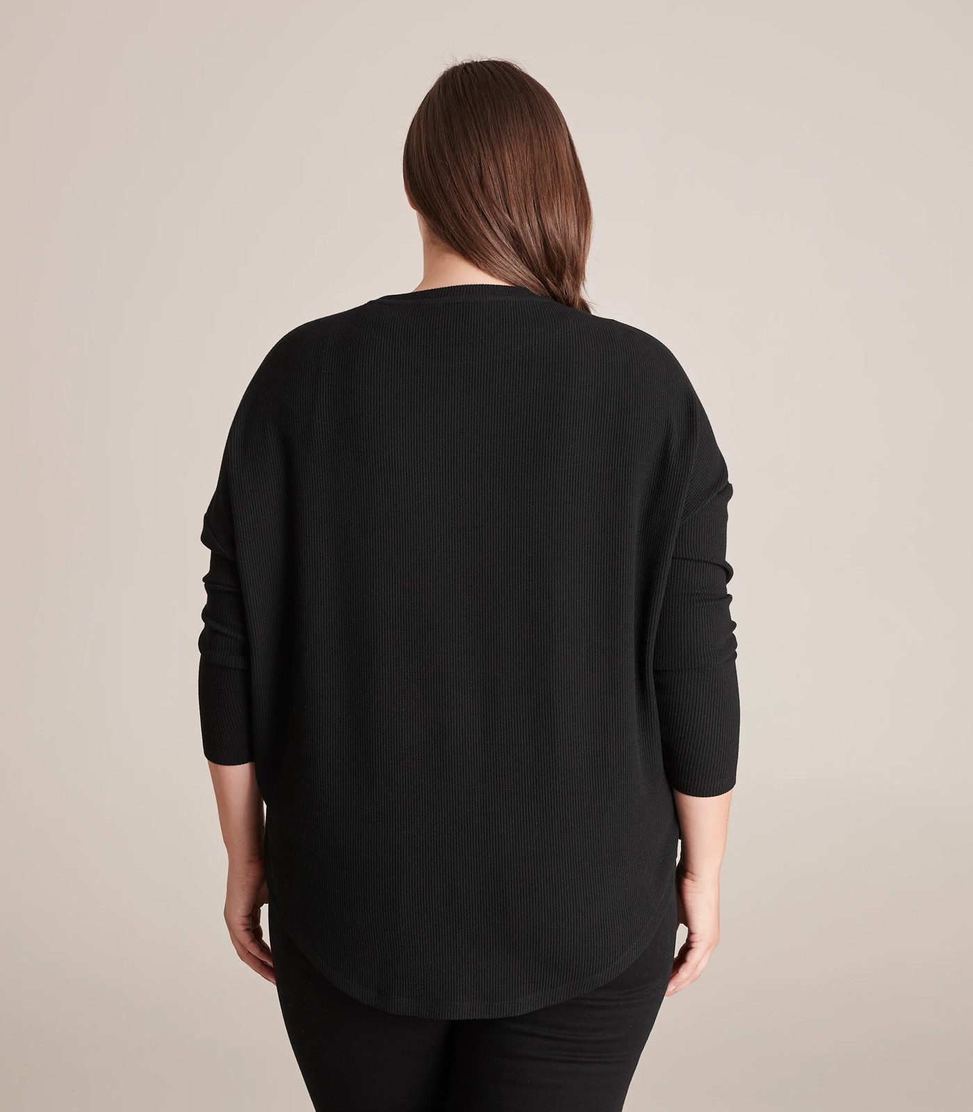 Curve Long Sleeve Scoop Neck Waffle T-Shirt 3 of 6