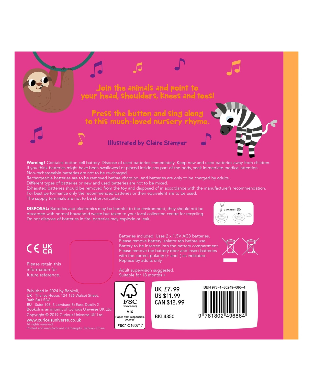 Heads, Shoulders, Knees and Toes - Sing Along With Me Sound Board Book 8 3 of 5