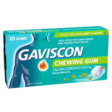 10 Pack Gaviscon Chewing Gum
