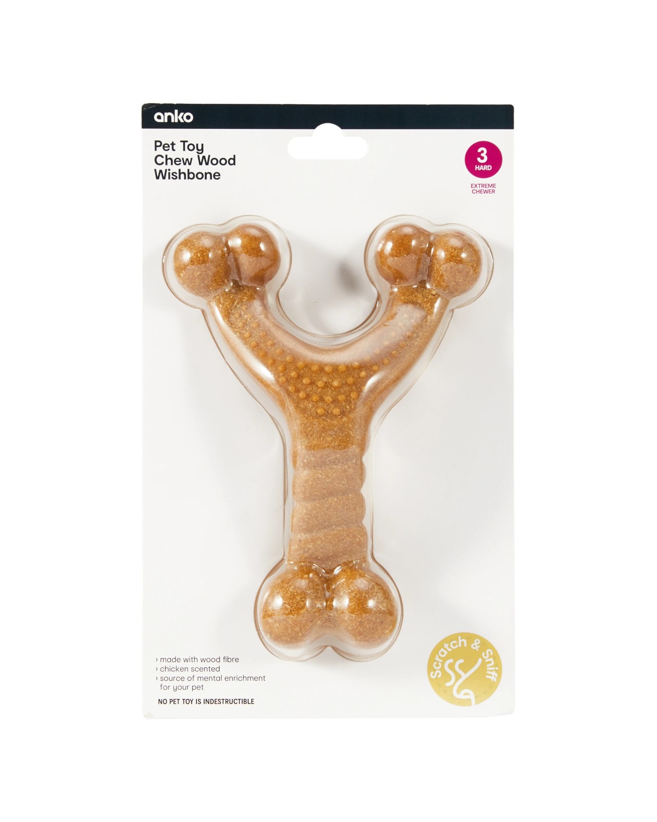 Pet Toy Chew Wood Wishbone - Anko 4 of 4