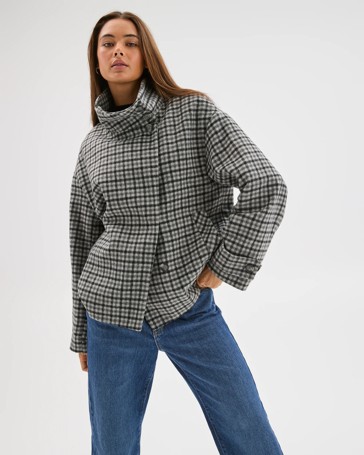 Lily Loves Funnel Neck Short Coat