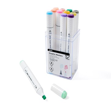 Dual Tip Graphic Markers, 12 Pack - Anko