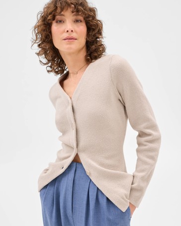 Long Sleeve Cinched Waist Knit Cardigan - Preview