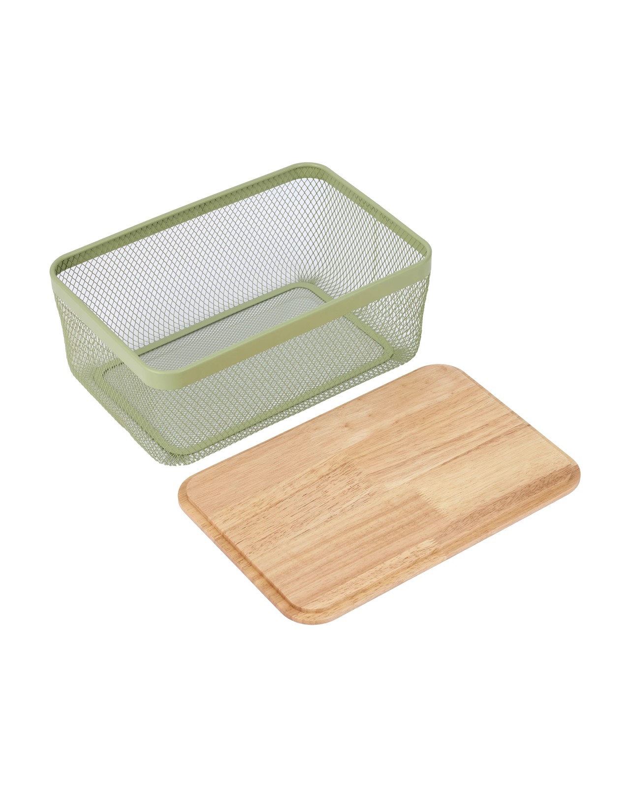 Anko Large Basket with Wooden Lid - Green 5 of 6