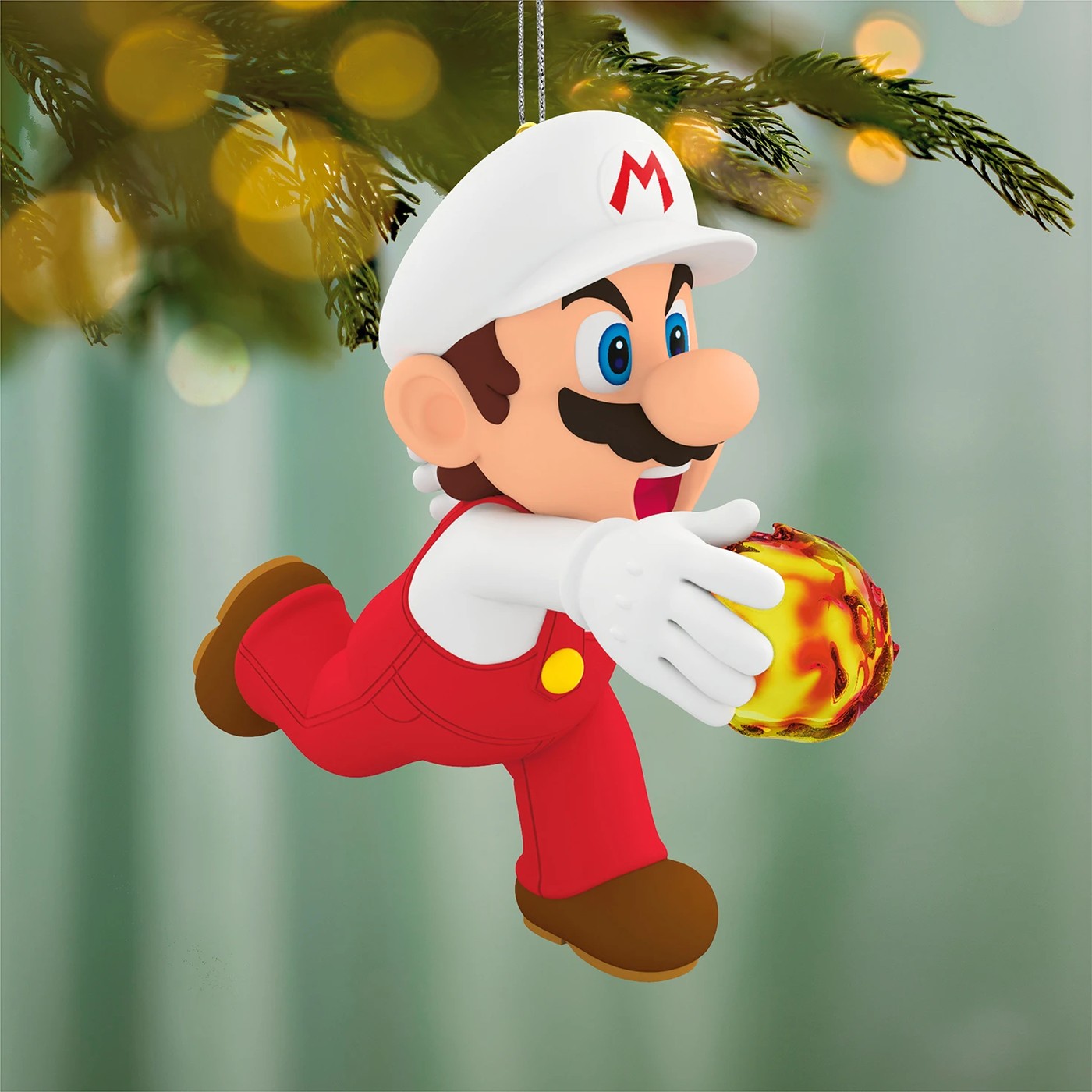 Hallmark Keepsake Super Fire Mario Powered Up With Mario Christmas Tree Ornament 2 of 6